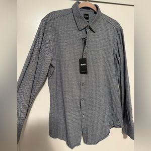 BOSS Textured Long Sleeve Shirt